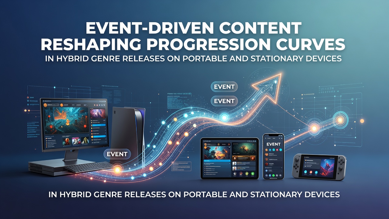 Graph illustrating progression curve shifts before and after event integration in hybrid genre releases