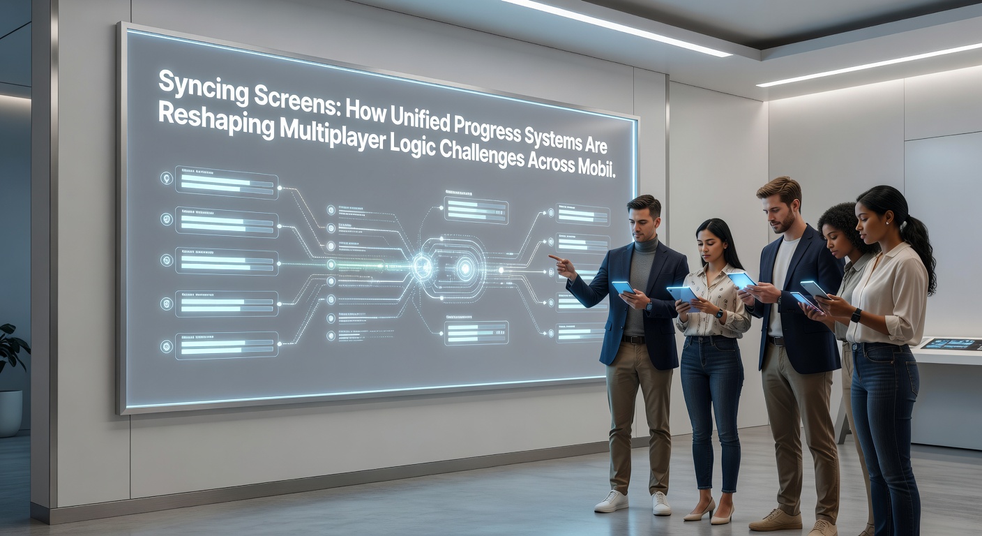 Developers reviewing unified progress logs that display synchronized multiplayer puzzle states across mobile and desktop sessions